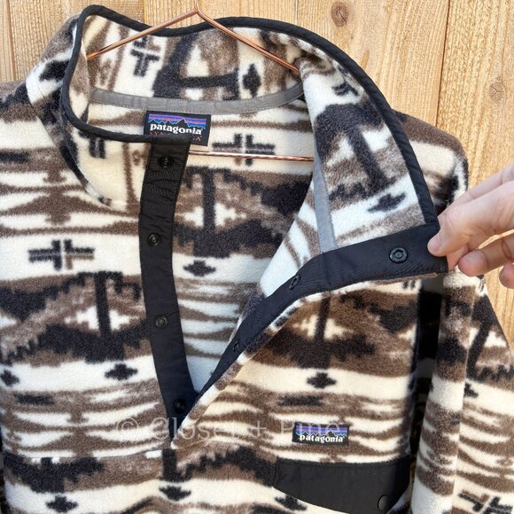 Patagonia‎ Fleece Synchilla Snap-T Fleece Shepherds Knit Birch White Size XL - Picture 6 of 11